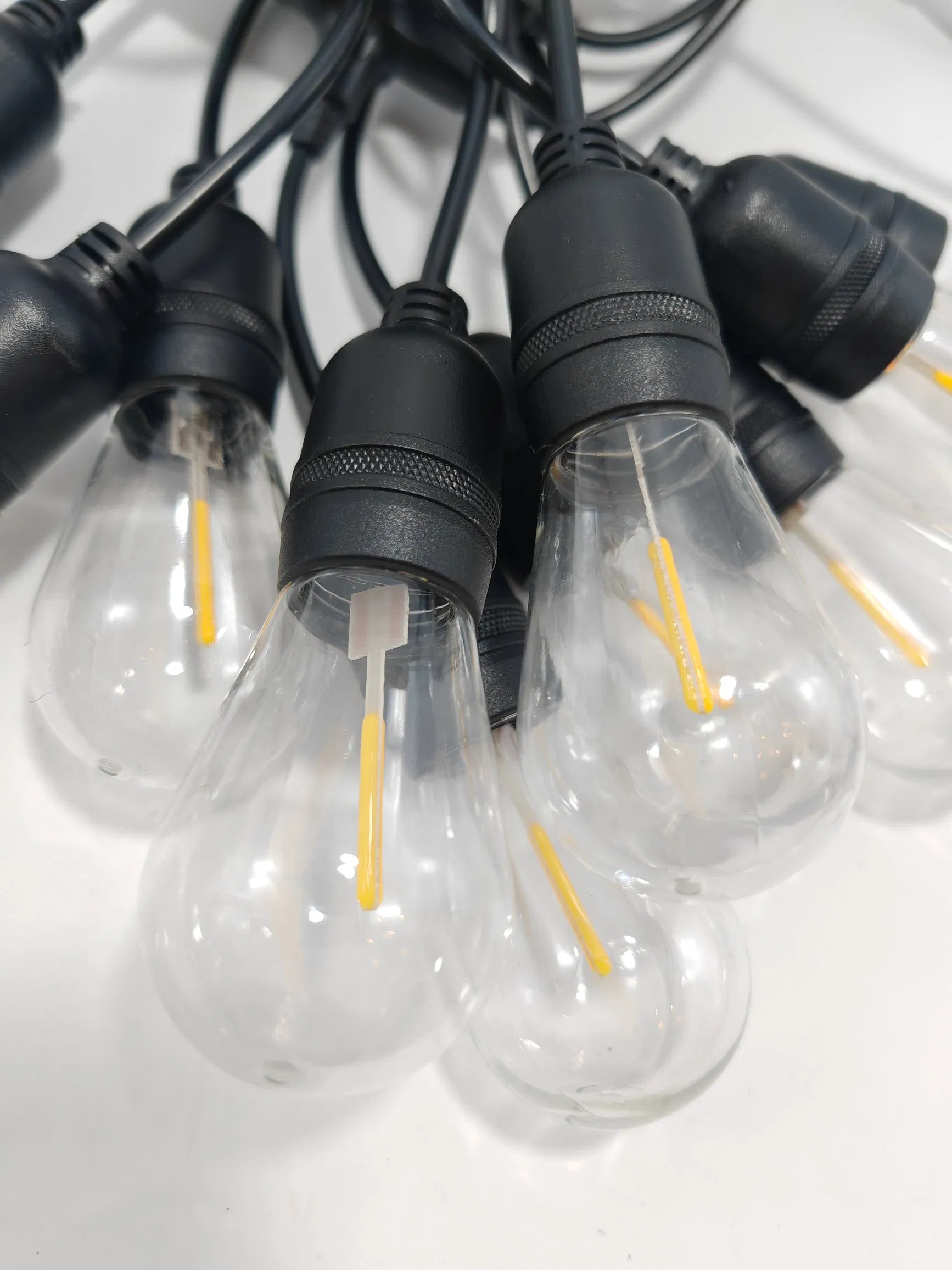 Lâmpada de Água Fluente Meteor Multicolorida S14 Peças de Luz de Fio de Natal com LED Filamento