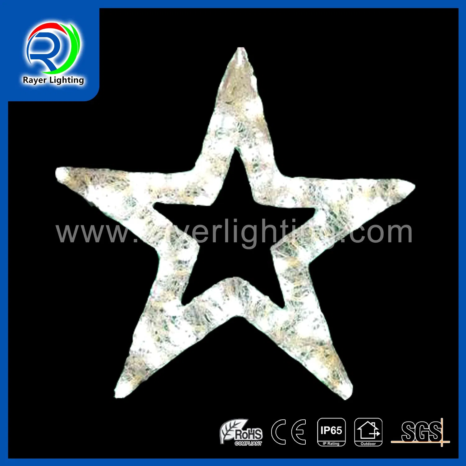Luzes de Natal Decorativas LED com Motivo de Estrela ao Ar Livre para Jardim