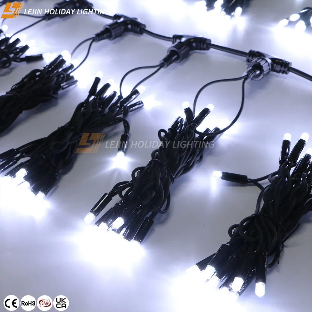 CE RoHS SAA Decoração de Casamento ao Ar Livre, Festival de Natal, Luzes de Cortina de LED Brancas Personalizadas à Prova d'Água IP65