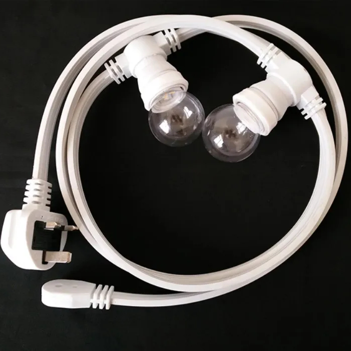 Tamanho Personalizado 10m ou 20m Longo G45 Lâmpada LED Branca Quente para Exterior IP65 à Prova d'Água Decoração de Natal E27/ B22 Luz de Festoa em Corda
