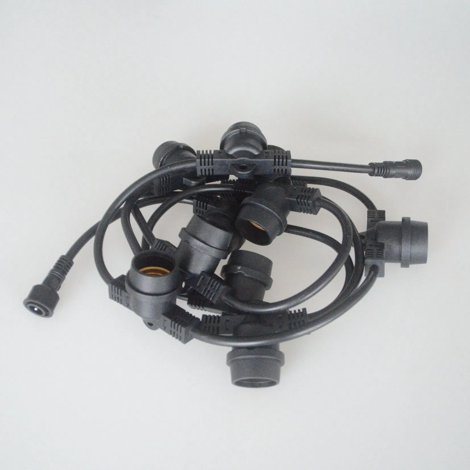 Iluminação de Cordão Festoon Integrada E27 5m 10 Lâmpadas IP44 à Prova d'Água para Decoração de Pátio ao Ar Livre