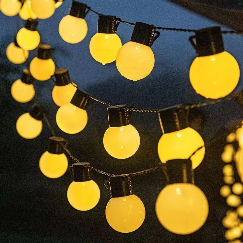25 Luzes G40 Corda de Luzes Externa Bulbo Luz Decoração de Natal Luz de Corda Solar para Decoração de Jardim