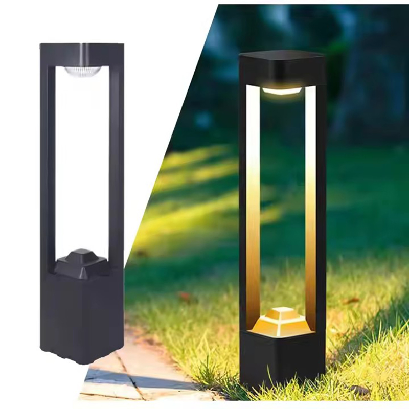 Luzes de Coluna Externas de Alumínio, Diodos Emissores de Luz, Luzes de Caminho para Paisagens, Luzes Modernas Externas Solares com Diodos Emissores de Luz, Iluminação de Proteção de Pilares