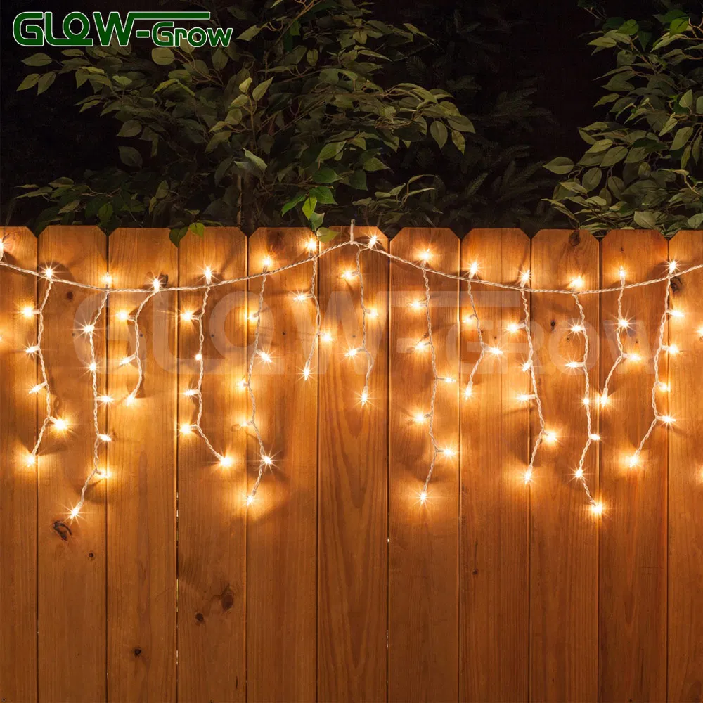 Luz de Fada LED Branca Quente com Fios Transparentes para Decoração de Natal Country para Casa, Jardim, Festa e Casamento