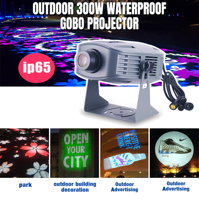 Marslite 300W Projetor Gobo Personalizado IP66 Projetor de Logo de Natal LED de Alta Brilho para Publicidade Luzes de Publicidade Externa