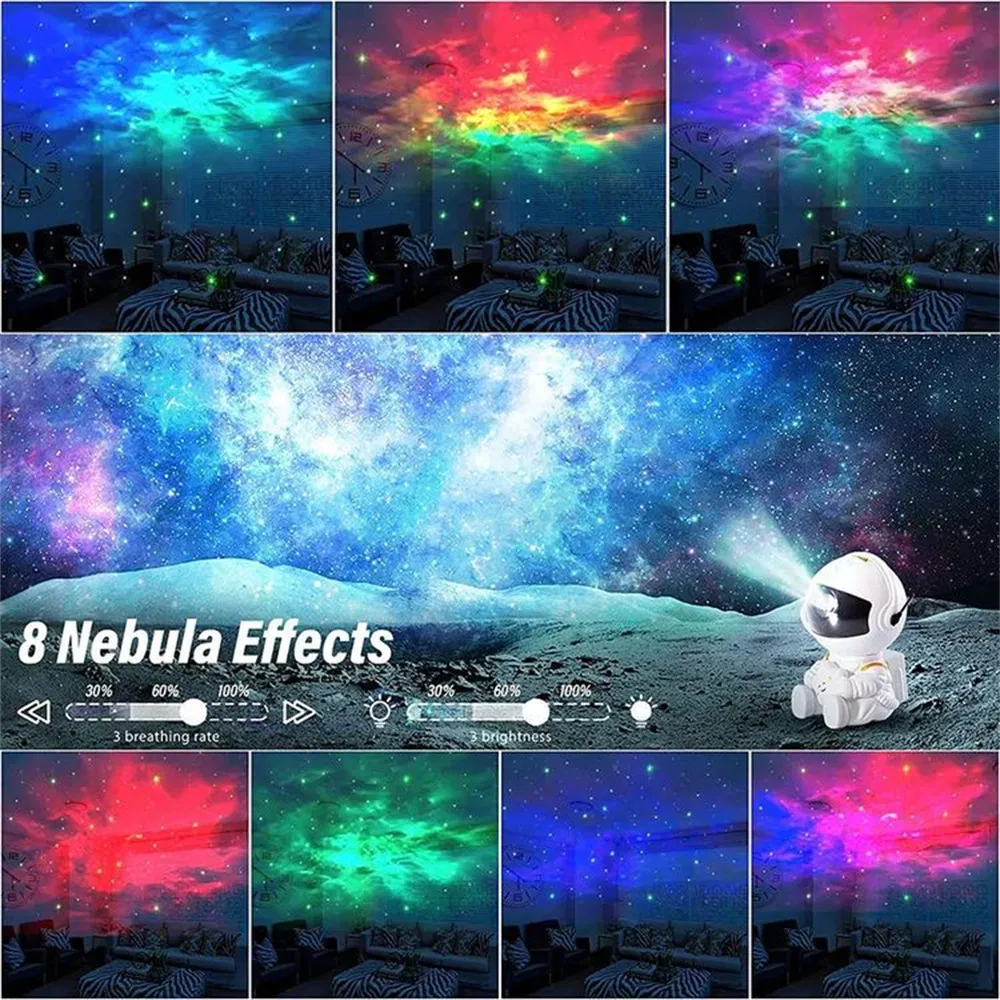 Luz Noturna LED Inspirada na Agência Espacial Europeia Galaxydreams Projetor de Estrelas para Crianças Lâmpada ABS Decoração de Quarto Presente de Natal