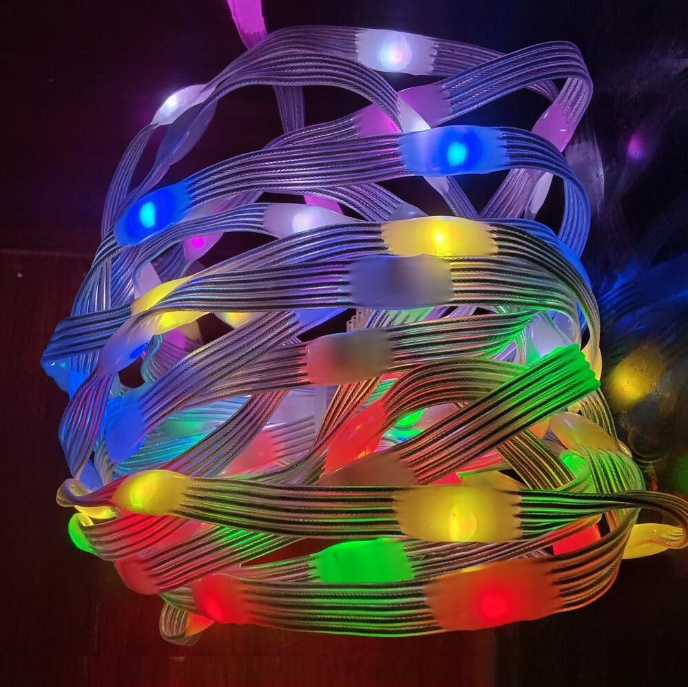 Fita de Luz de Natal Mini LED Fairy RGB IC à Prova d'Água Multicolorida