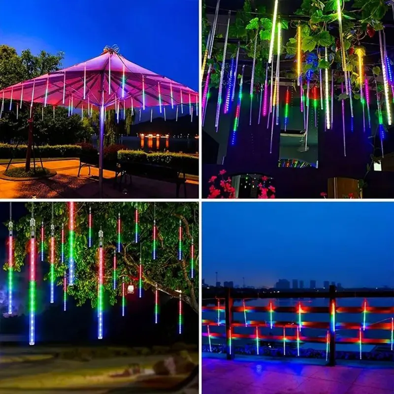 Árvore de Natal Decorações Brancas Luzes Casamento Festa Luzes de Chuva Meteoros