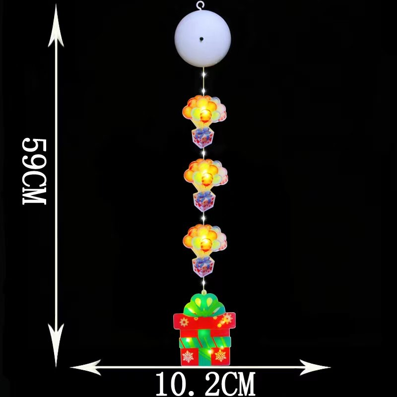 Luz de Árvore com Ventosa Festiva de Natal 3D Luzes Pendentes para Feriado