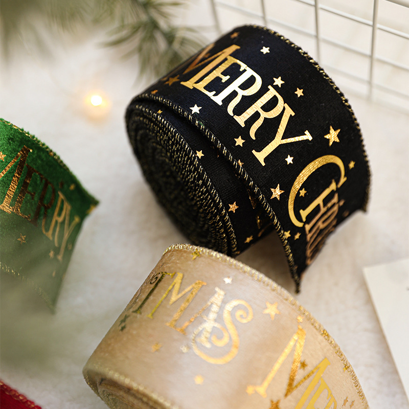 Produto Novo ODM Boutique Personalizado Fita de Natal Flock Santa Ornamentos Decoração para Porta da Frente