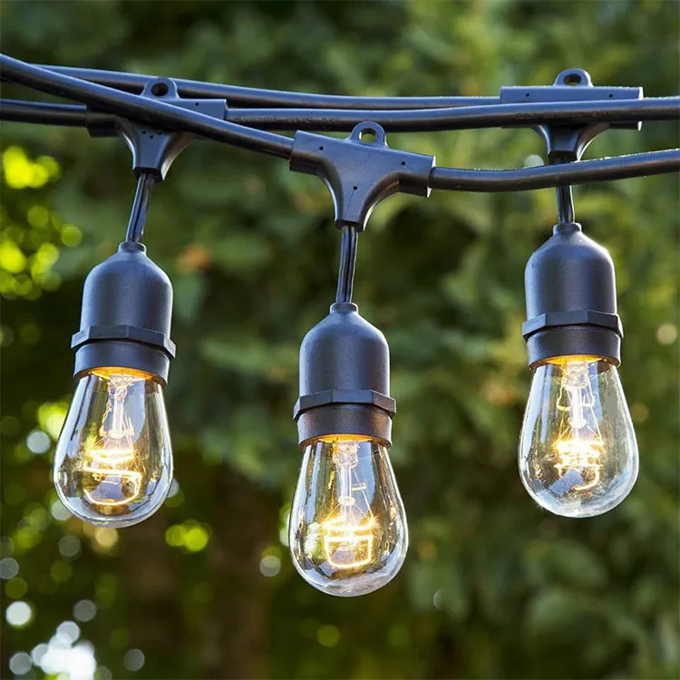 S14 Luz LED de Bulbo Edison ao Ar Livre para Decoração de Pátio e Jardim, Luzes de Cordão Vintage