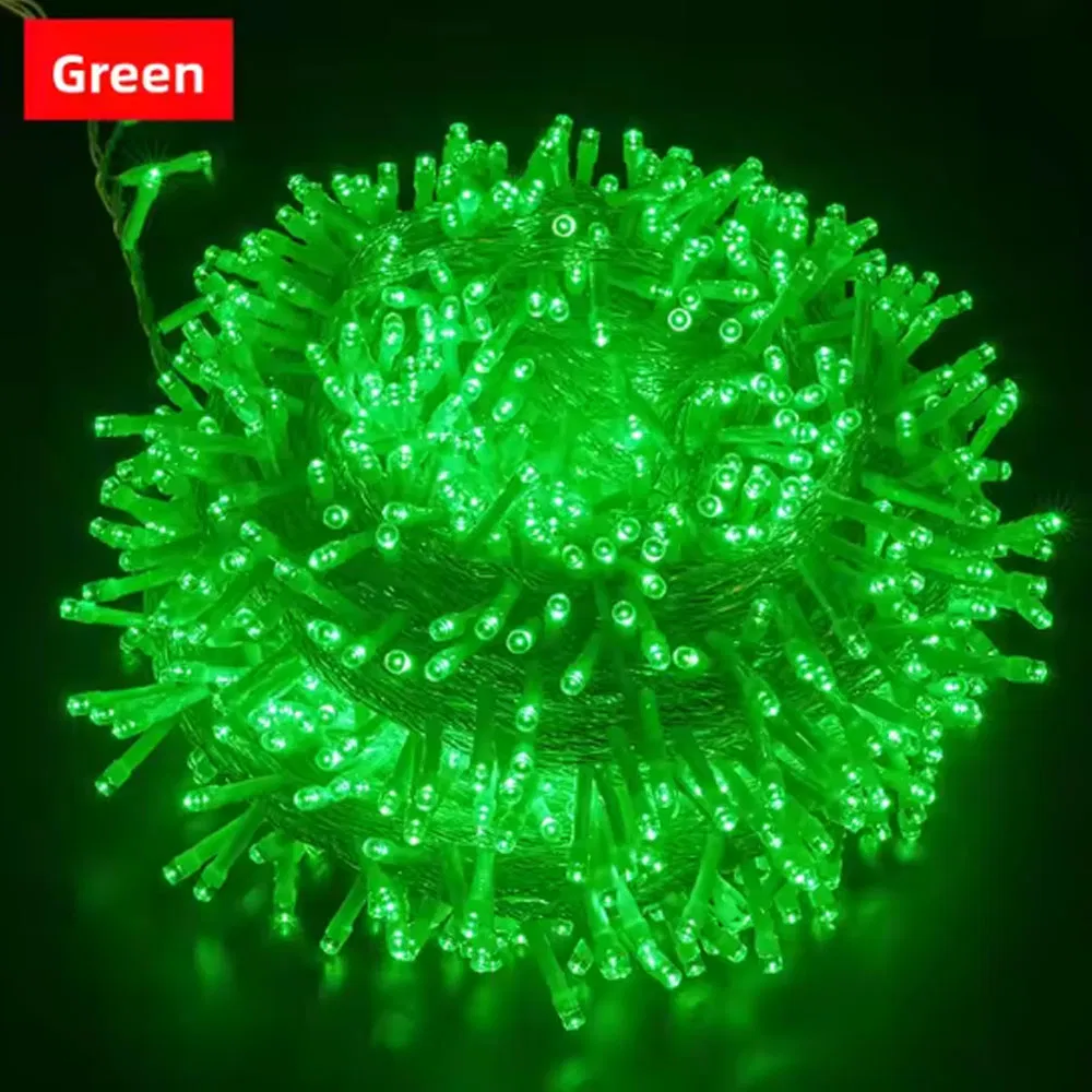 Decoração de Natal Solar Luzes de Natal LED Cordão de Luzes 100 Cordões de Luz LED 220V À prova d'água Opulenta Decoração de Festa de Casamento ao Ar Livre para as Férias