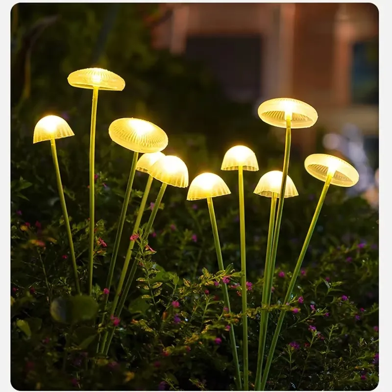 Luzes de Jardim Solar em Forma de Cogumelo IP65 Luzes de Cordão Solar à Prova d'Água para Quintal, Pátio e Caminho