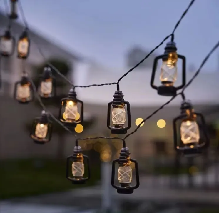 Decoração Mini LED Alimentada por Bateria Opulenta, Motivo LED Diverso, Luzes de Fada para Eid Moubarak, Ornamento de Cordão LED