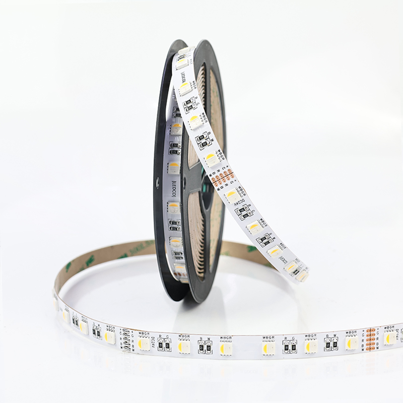 OEM ODM Alta Brilho 12 24V Flexível SMD 5050 RGBW Fita LED Dimerizável RGB Múltiplas Cores + Capacidade Branca 60LEDs 19W/M