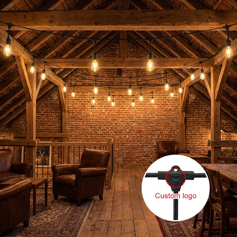 Shatterproof S14 LED Bulbs Weatherproof IP65 Connectable Vintage Edison Outdoor Hanging Lights for Cafe Garden Patio Festoon String Light