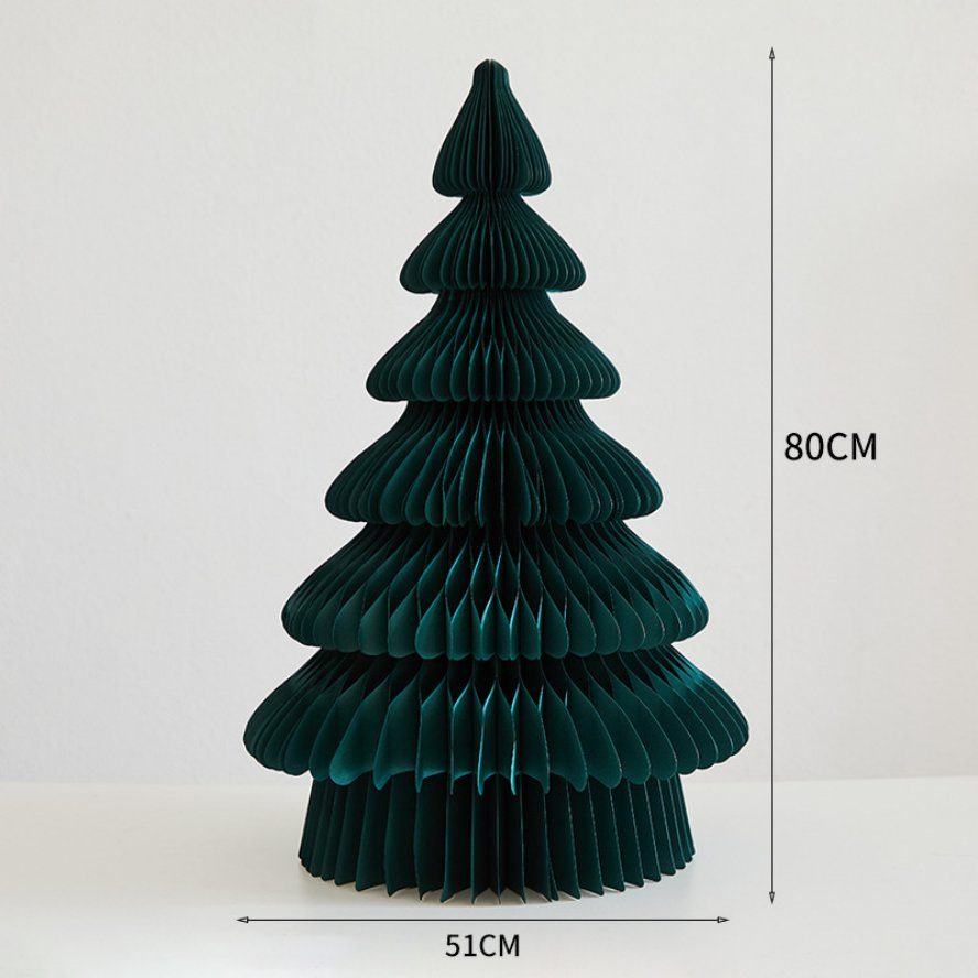 em Promoção Artesanal Personalizado Papel 3D Dobrável Árvore de Natal Ornamentos do Papai Noel Decoração Produto de Presente para Encosta da Montanha