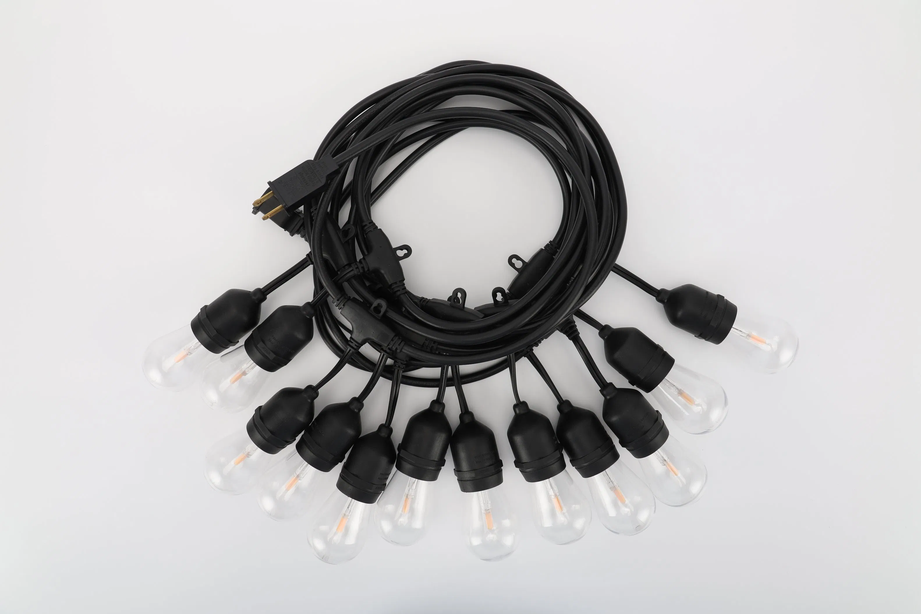 Luz de corda vintage com bulbo Edison à prova d'água e energia solar personalizada para exteriores