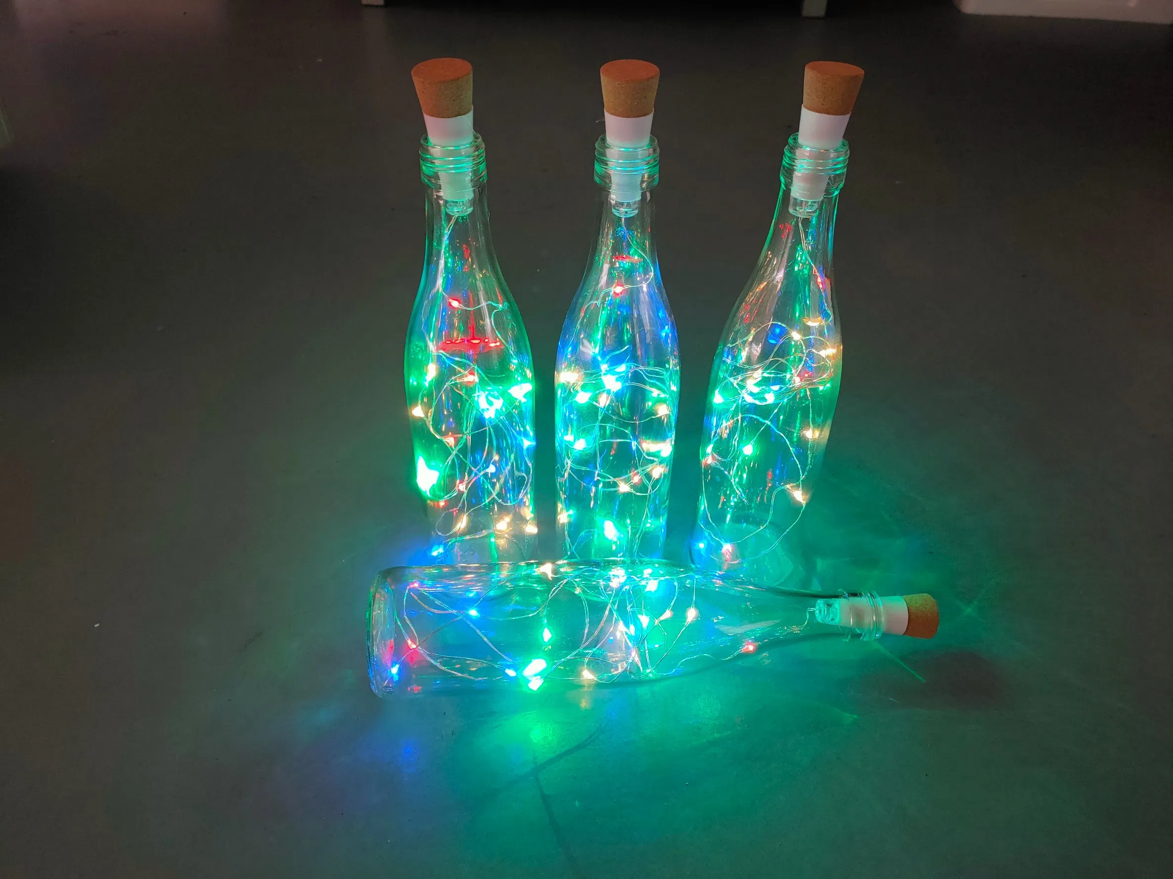 2m Luzes de Cordão 20PCS LED Branco Quente Festa Natal Decoração Casamento Alimentado por Baterias Carregamento USB Luz de Garrafa de Vinho