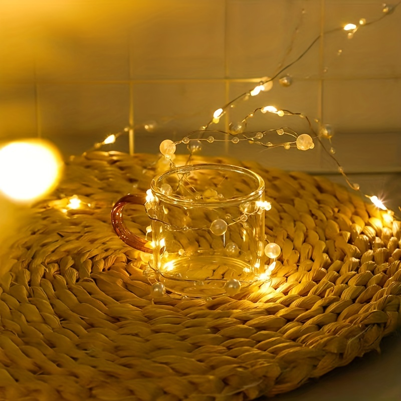 2m 20LED Luzes de Cordão LED em Forma de Pérola Alimentadas por Bateria