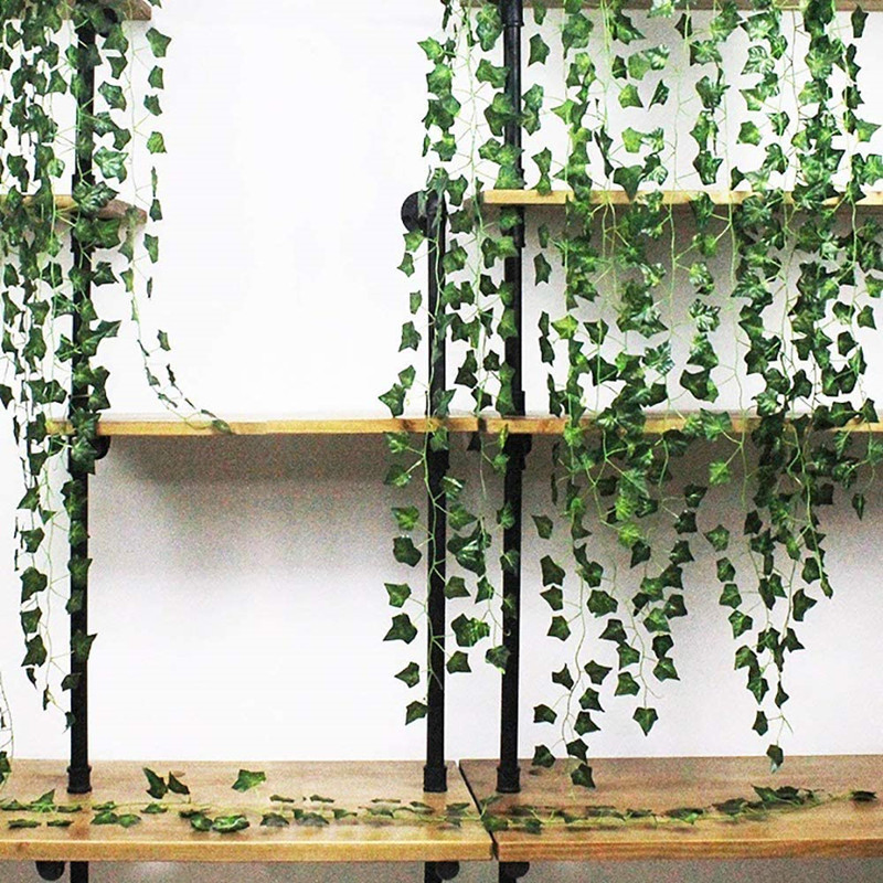 Luzes de Fada de Fio de Cobre com Folhas de Hera Verde Artificial Alimentadas por Bateria Solar para Decoração de Jardim, Pátio, Casamento e Natal
