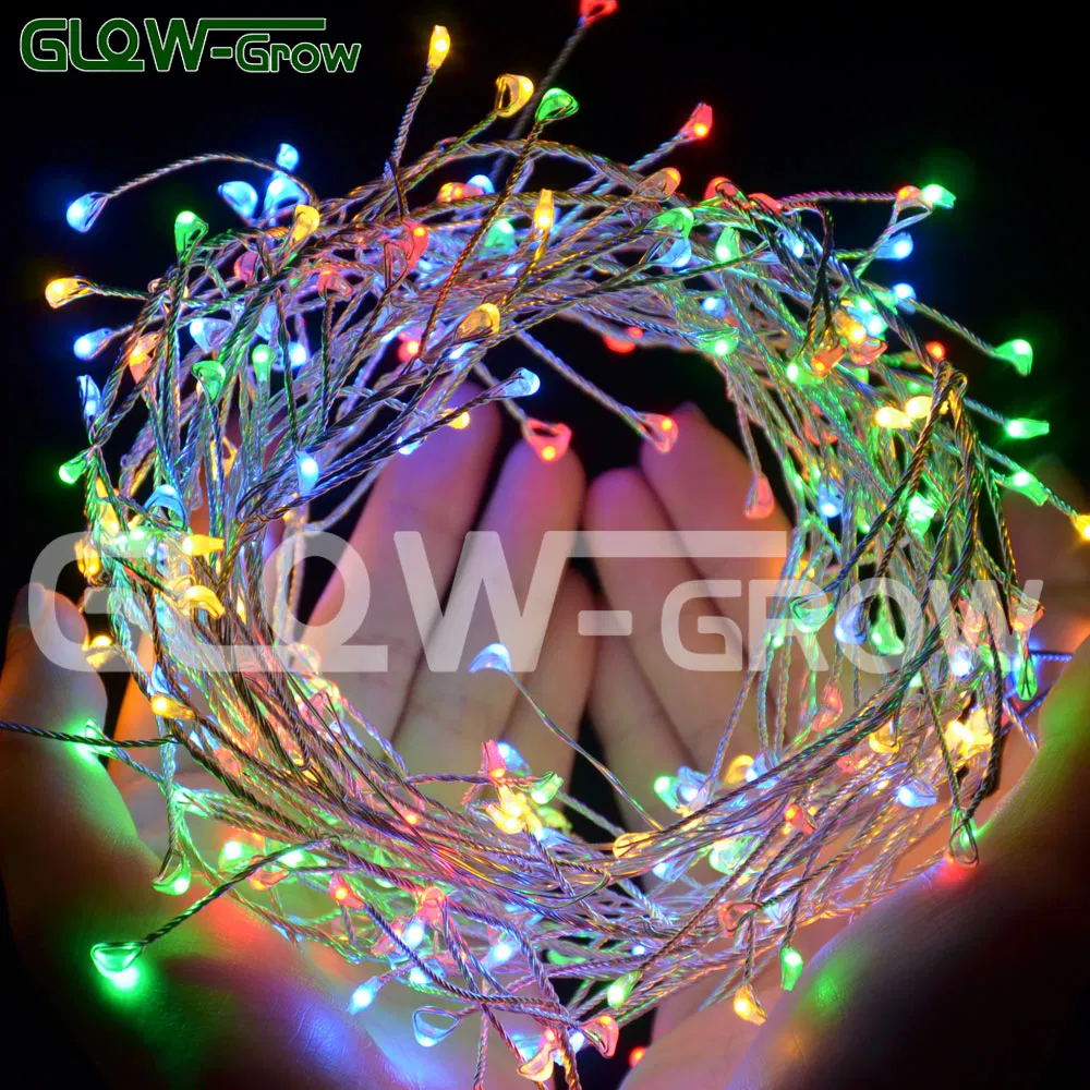 Fio de Luz de Fada LED à Prova d'Água com Cluster de Natal Branco Quente para Decoração de Quarto, Casamento, Festa no Jardim, Parede, Árvore e Casa