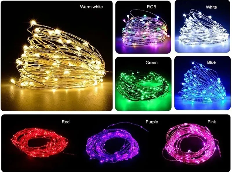 Diferentes opções de cor luzes de fada LED
