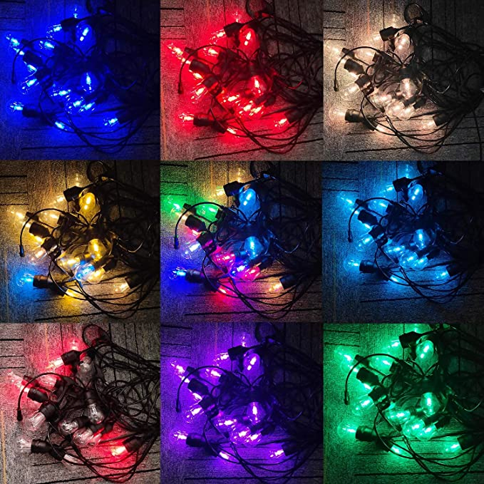 Lâmpadas LED Filamento RGBW S14 com Controle Remoto, Mudança de Cor com Música, Estilo Edison, Luzes de Cordão para Jardim, Festa, Feriado, Natal, com CE, RoHS, ETL