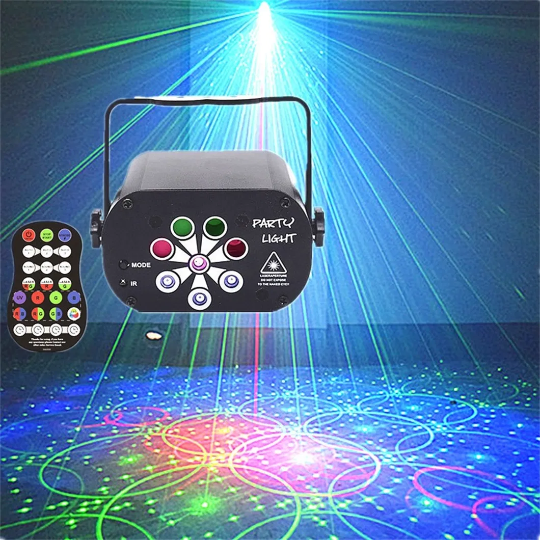 Luz de Disco LED RGB UV USB 8 Projetor de Buracos Luz de Disco para Festa DJ de Natal Casamento Bar Lampada de Disco