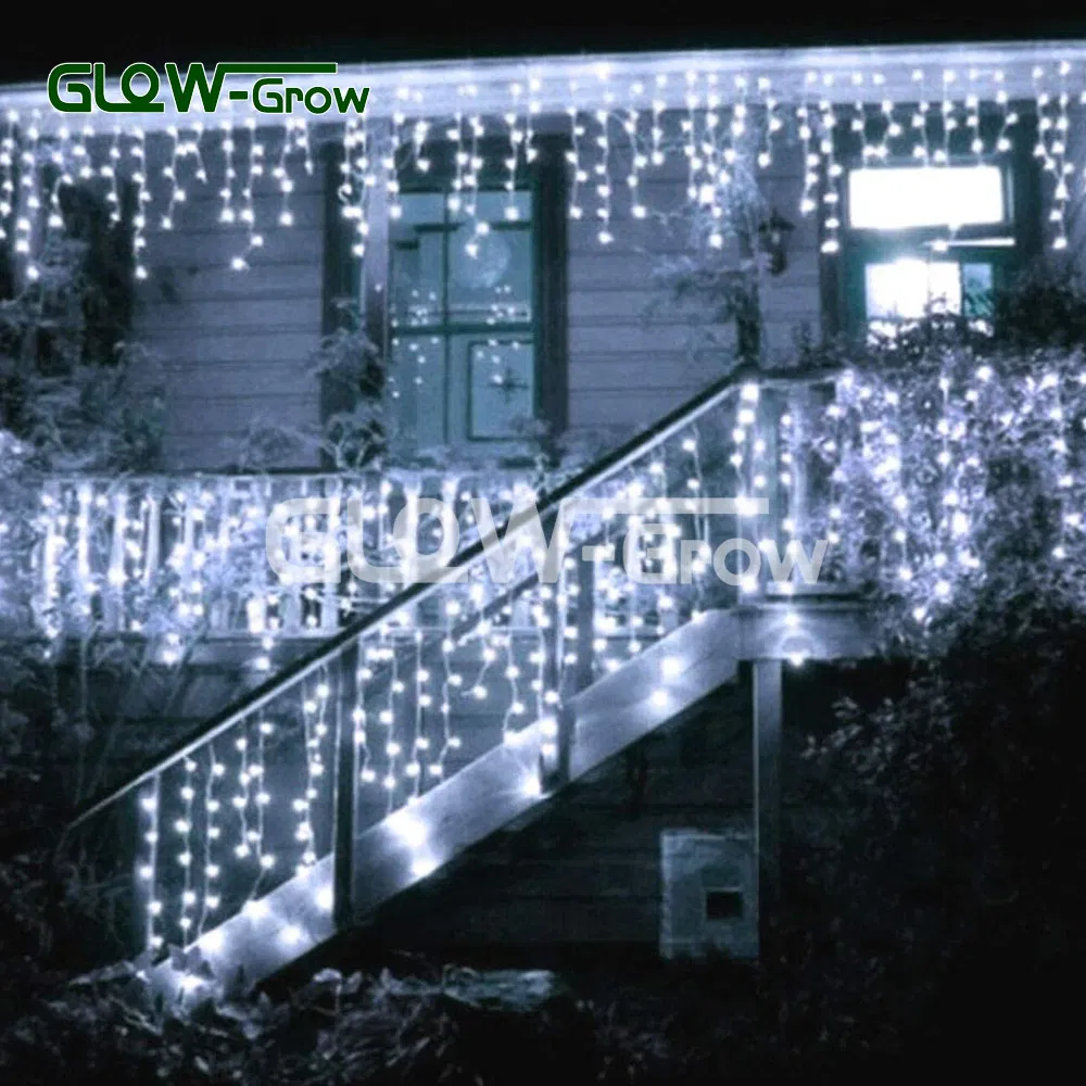 Luz de Fada Icicle LED Conectável à Prova d'Água Branco Quente IP65 para Decoração de Casa e Jardim ao Ar Livre durante as Festas
