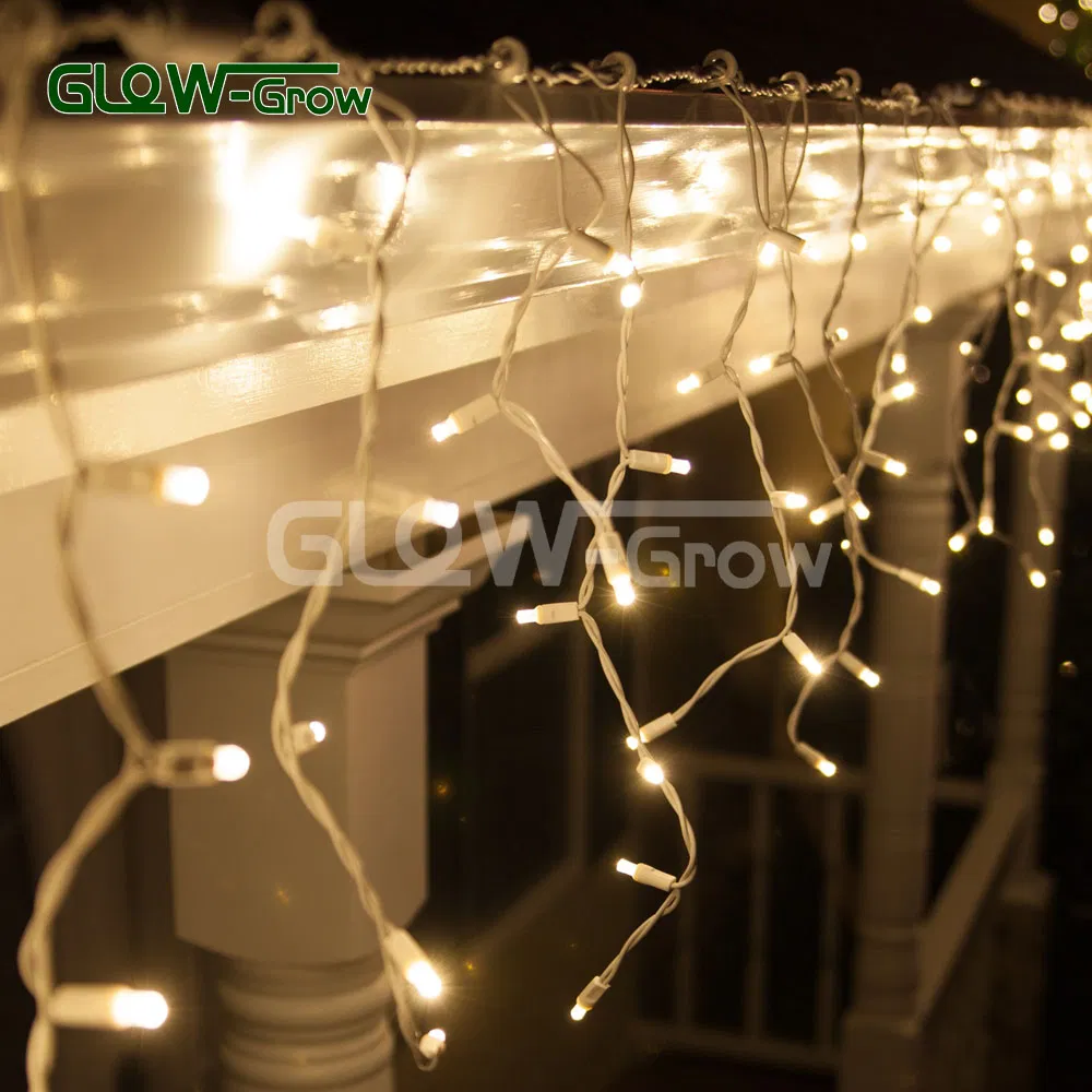 IP65 Luz de Natal LED branca à prova d'água com efeito de piscar para decoração de jardim, casa e janela