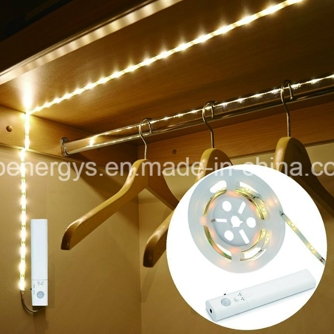 Fita de Luz com Sensor de Movimento PIR 4AA Alimentada por Bateria Ativada para Iluminação de Quarto