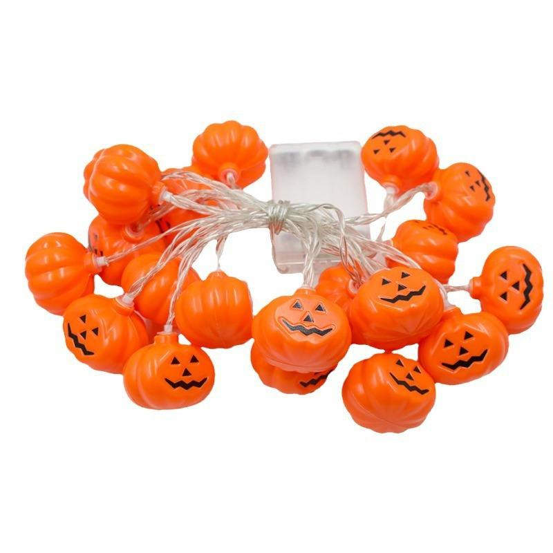 Luzes de Fada LED de Halloween em Corda Abóbora Fantasma Caveira Morcego Gato Múmia Branco Quente 3V 1-6m Decoração de Feriado Interna Externa