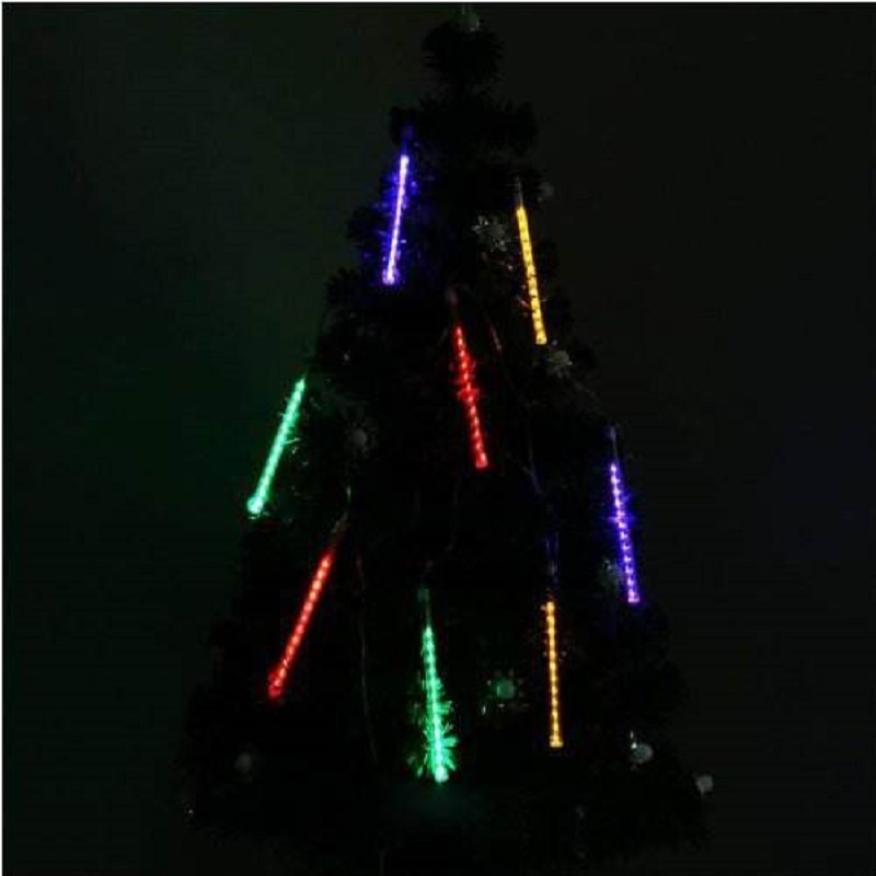 Fita de Luz LED de Lado Duplo para Chuva de Meteoros, Luzes de Cordão Decorativas Coloridas para Exterior