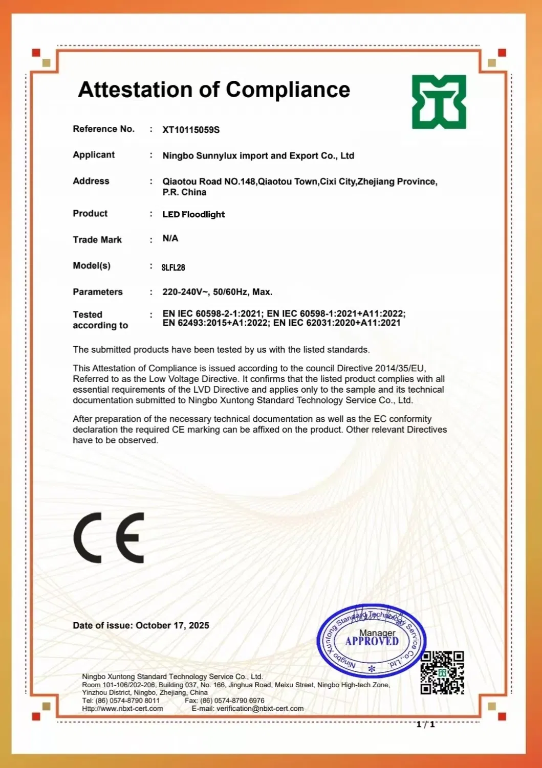 Certificação do Produto