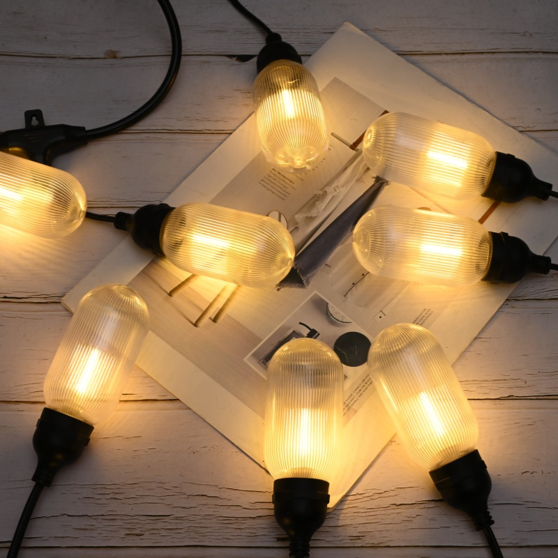 Corda de Luz Solar LED à Prova d'Água para Exterior, Faróis Super Brilhantes, Decoração de Pátio, Acampamento, Tenda, Mercado Noturno, Luzes de Atmosfera