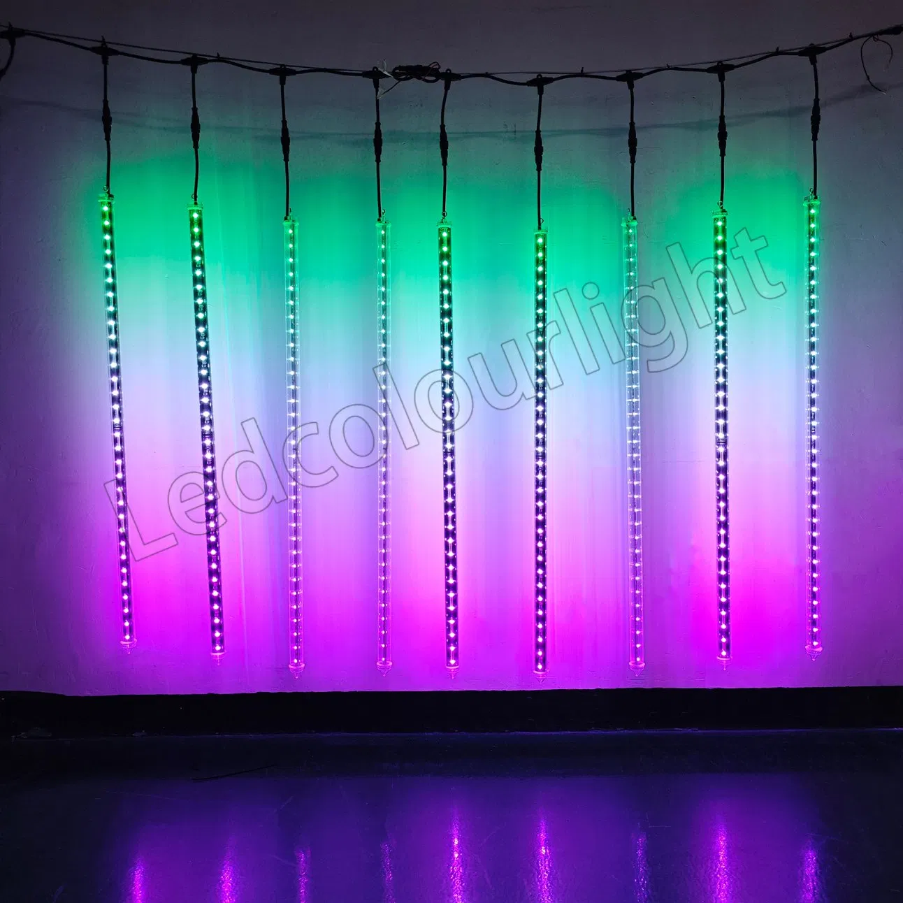 1m Luz Meteor 3D Tubo RGB DMX Spi Pixel Luz de Estágio Tubo Luz de Estrela Cadente IP65 Tubos de Luz LED de Chuva Meteorológica à Prova d'Água para Casamento Festa Clube