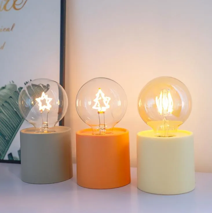 Venda Quente E27 Decoração de Natal e Halloween para Festivais Luz Noturna LED com Interruptor Manual Lampada de Cordão LED Alimentada por Bateria Luz Noturna LED