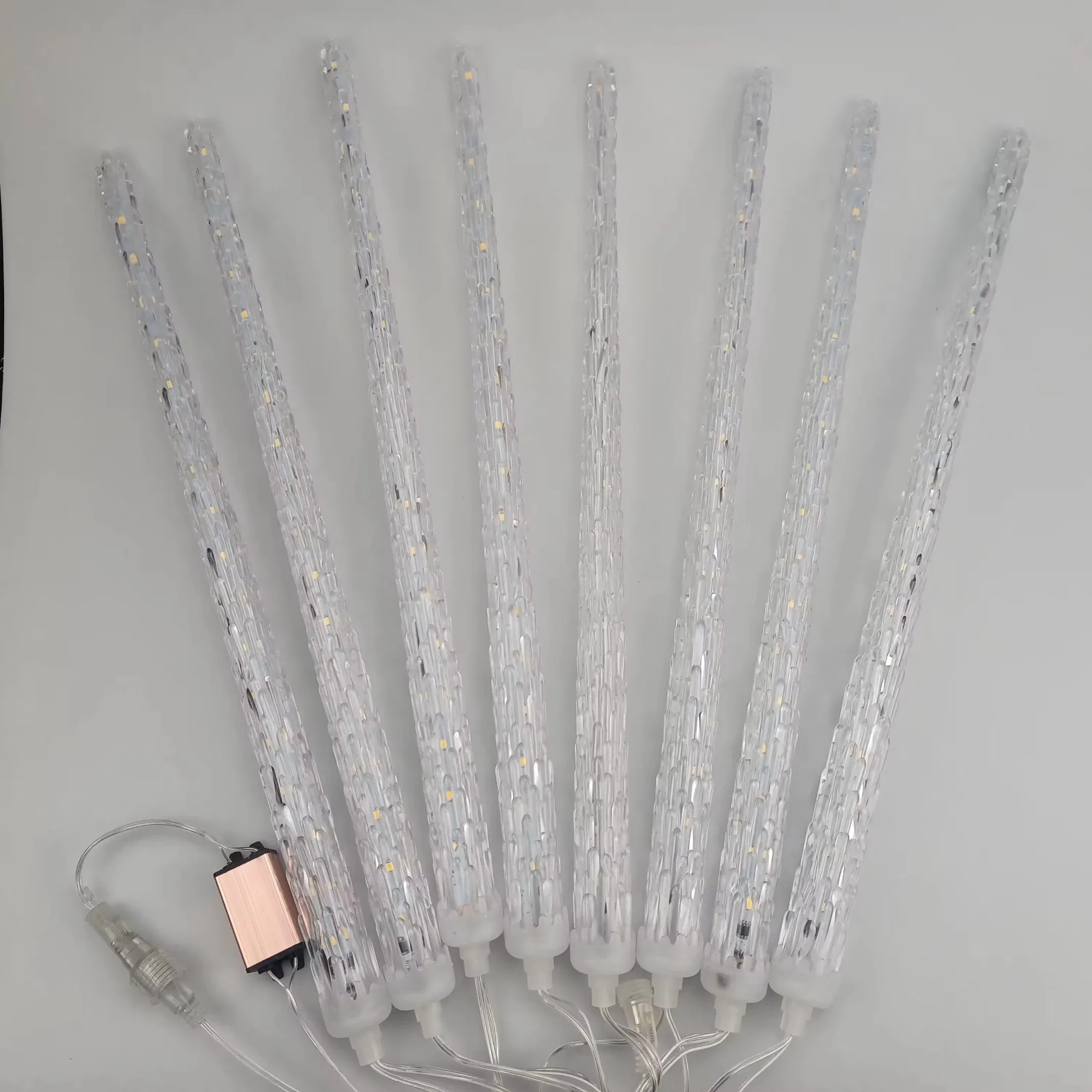 Luzes de Efeito de Queda de Neve - Luzes de Tubo de Chuva, Natal, Luzes de Gelo LED Cristal com Bateria para Exterior