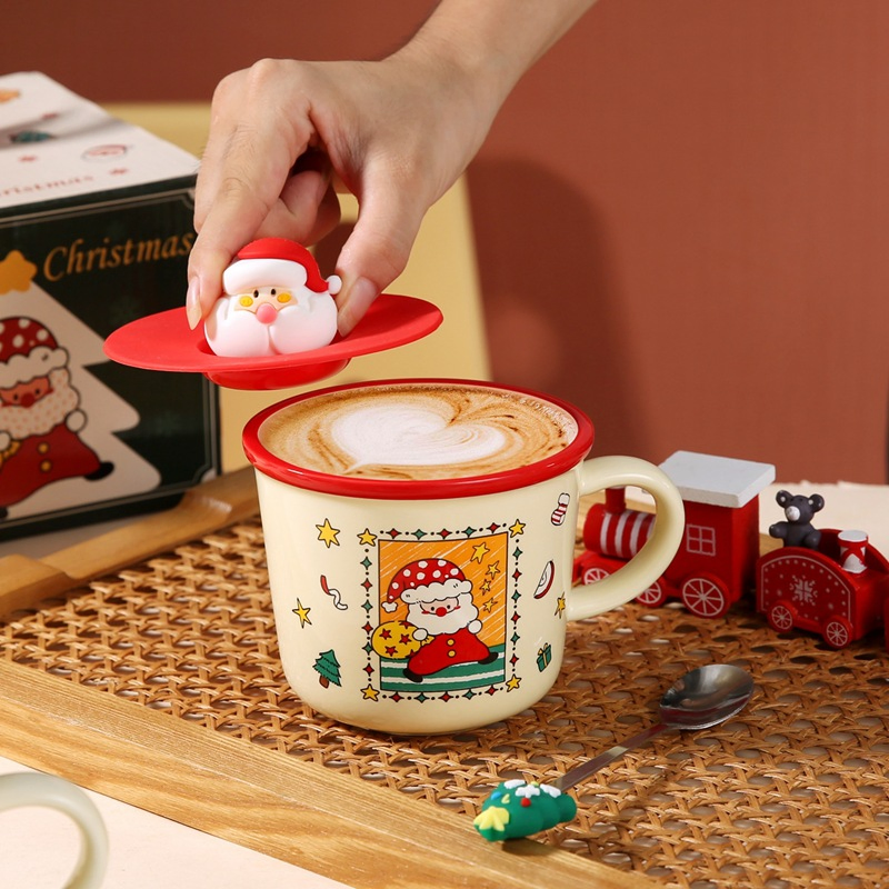 Produtos de Decoração de Ornamentos de Caneca de Café Reutilizável de Natal do Papai Noel por Atacado