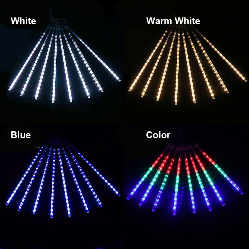 Tubo de Luz LED Ambiente de Chuva de Meteoros à Prova d'Água para Casamento, Festa, Jardim e Decoração de Árvores