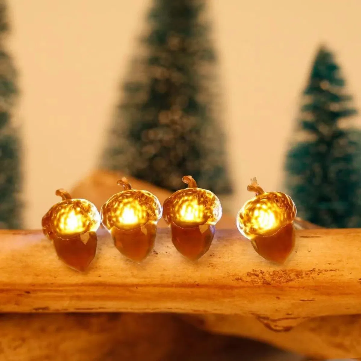 2m 20LED Battery Powered Acorn Shape Copper Wire Lights Christmas Decoration String Light