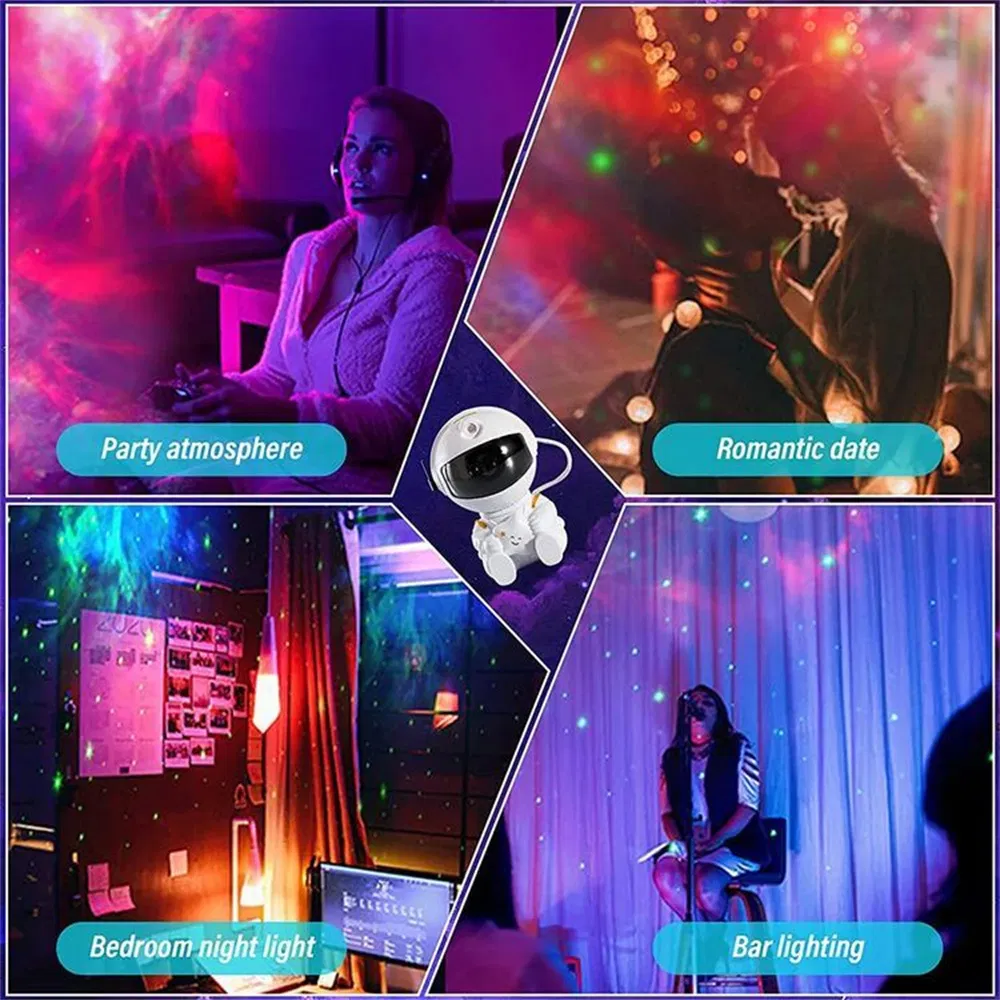 Luz Noturna LED Inspirada na Agência Espacial Europeia Galaxydreams Projetor de Estrelas para Crianças Lâmpada ABS Decoração de Quarto Presente de Natal