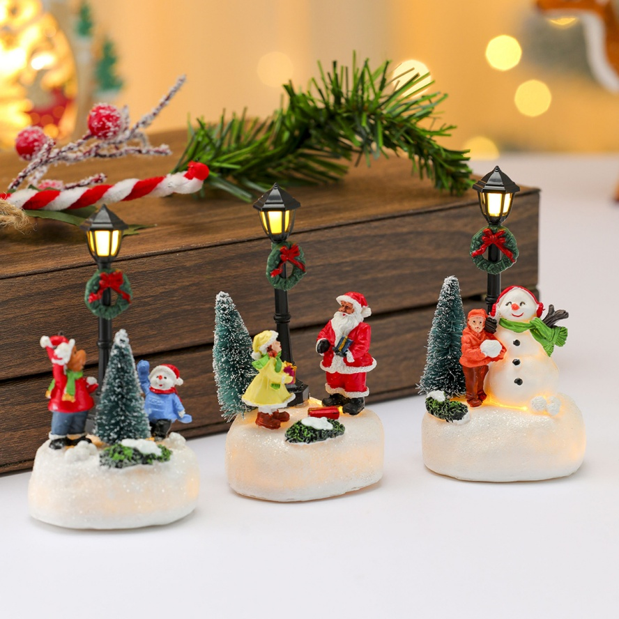 Novidade Clássica Artesanal Ornamentos de Natal em Resina Ornamentos de Papai Noel Decoração Produtos de Presente para Lareira