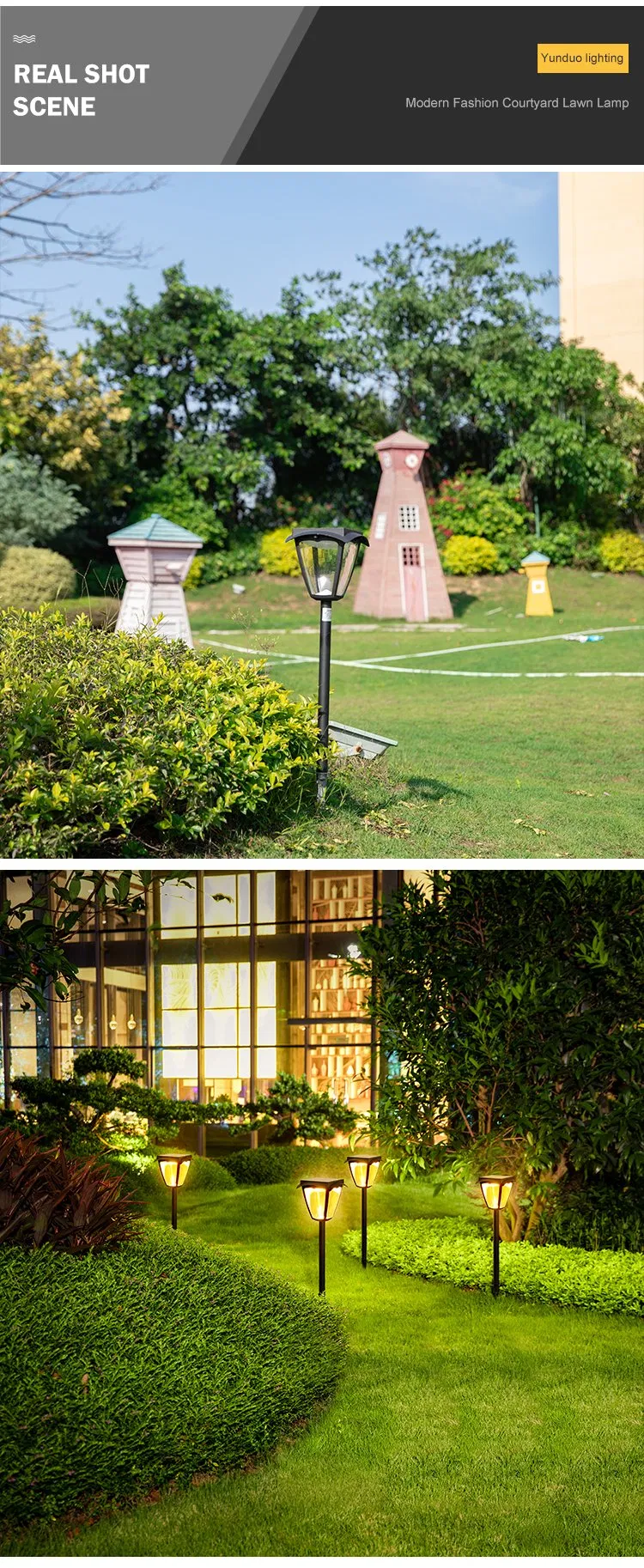 Lanterna de Jardim com Estaca Solar LED à Prova d'Água para Caminho Externo
