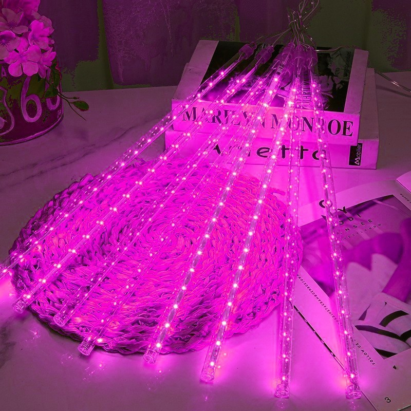 Conjunto de 10 Luz de Tubo de LED Azul Meteor Shower para Decoração de Jardim, Árvore e Feriados