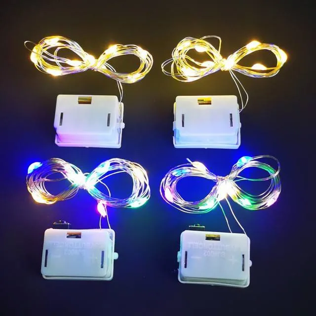 Luzes de Natal Mini Alimentadas por Bateria Fio de Cobre Luzes de Fada LED em Cordão para Casamento Festa de Natal