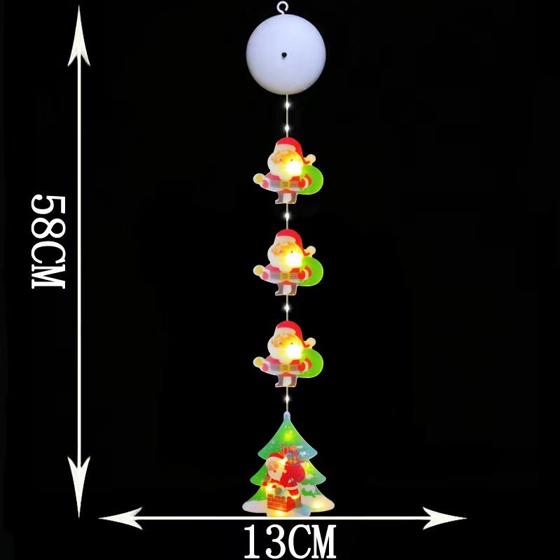Luz de Árvore com Ventosa Festiva de Natal 3D Luzes Pendentes para Feriado