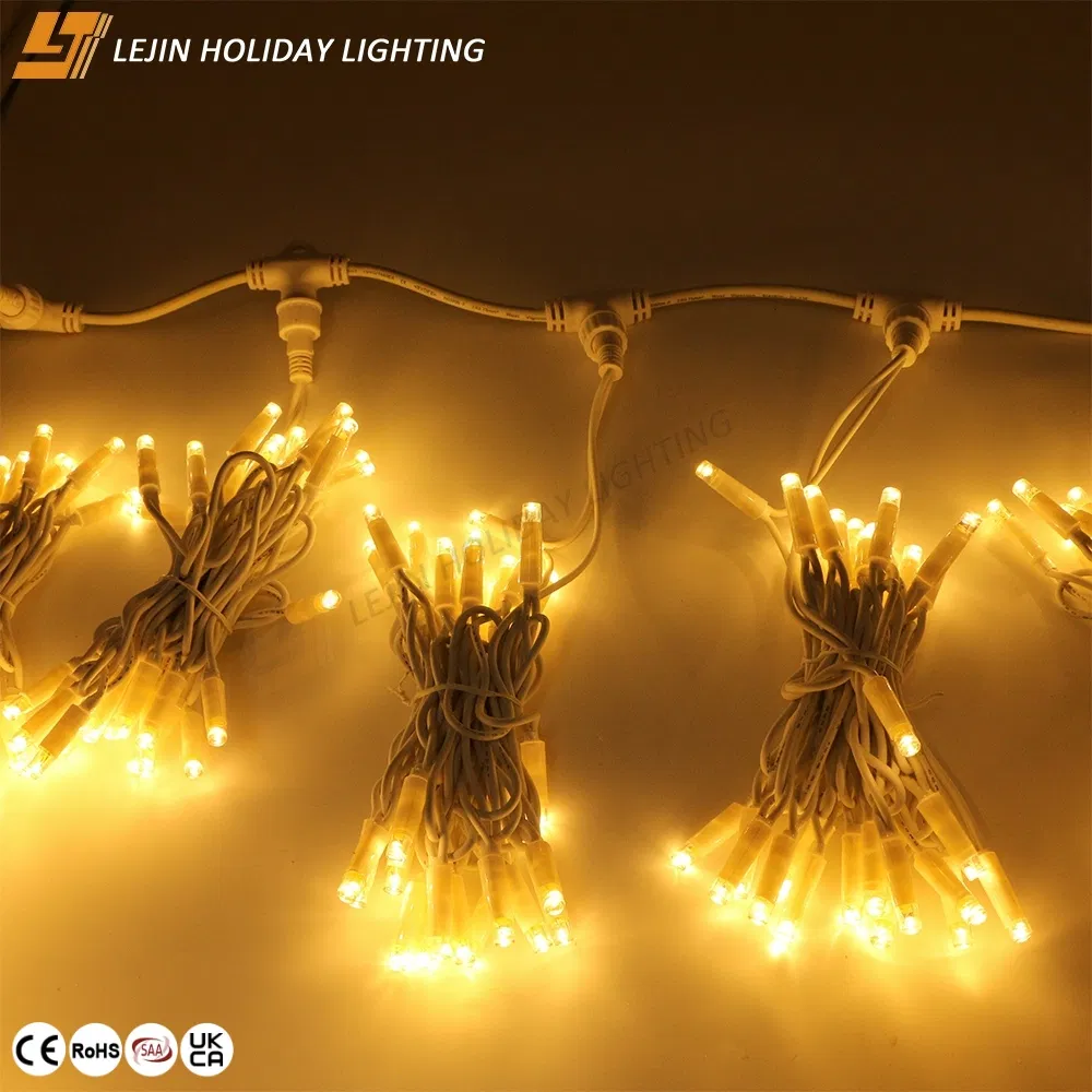 Decoração de Casamento em Shopping Mall para Festival ao Ar Livre à Prova d'Água Personalizada IP65 Luz de Cortina LED de Fio de Borracha Branco Quente