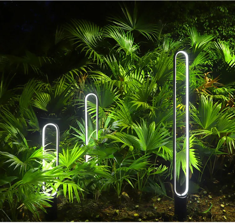 Aplicação da luz solar em caminhos de jardim